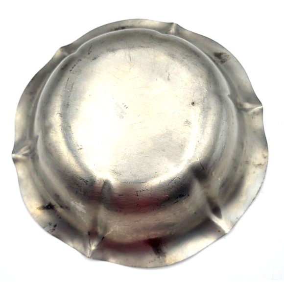 Vintage Old Colony Pewter Bowl or Trinket Dish #732 Scalloped Rim 9"x2.5" - Picture 6 of 9